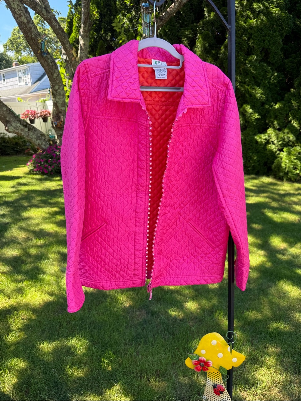 Quacker Factory Hot Pink Quilted Zip-Front Puffer Jacket